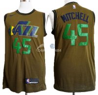 Camisetas NBA Salute To Servicio Utah Jazz Donovan Mitchell Nike Ejercito Verde 2018