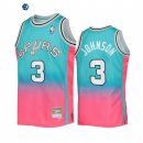 Camisetas NBA San Antonio Spurs NO.3 Keldon Johnson X Mitchell Ness Azul Rose Hardwood Classics 2022