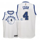 Camisetas de NBA Ninos Golden State Warriors Quinn Cook Nike Retro Blanco 2018