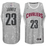 Camisetas NBA Luces Ciudad James Cleveland Cavaliers Gris