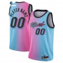 Camisetas NBA Miami Heat Personalizada Azul Rosa Ciudad 2020-21