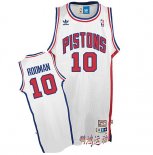 Camisetas NBA de Dennis Rodman Detroit Pistons Blanco