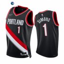 Camisetas NBA de Portland Trail Blazers Anfernee Simons 75th Season Diamante Negro Icon 2021-22