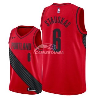 Camisetas NBA de Nik Stauskas Portland Trail Blazers Rojo Statement 2018
