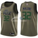 Camisetas NBA Salute To Servicio Utah Jazz Karl·Malone Nike Ejercito Verde 2018
