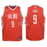 Camisetas de NBA Ninos Houston Rockets Zhou Qi Nike Rojo Ciudad 2018