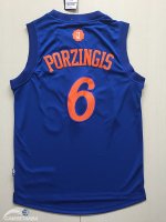 Camisetas NBA New York Knicks 2016 Navidad Kristaps Porzingis Azul