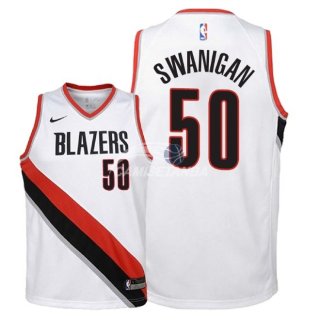 Camisetas de NBA Ninos Portland Trail Blazers Caleb Swanigan Blanco Association 2018