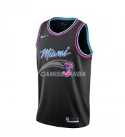 Camisetas NBA de Dwyane Wade Miami Heats Nike Negro Ciudad 18/19