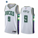 Camisetas NBA Nike Milwaukee Bucks NO.9 Bobby Portis 75th Diamante Blanco Ciudad 2021-22
