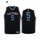 Camiseta NBA Ninos Sacramento Kings De'Aaron Fox Negro Ciudad 2020-21