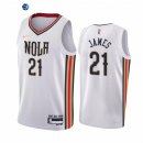 Camisetas NBA Nike New Orleans Pelicans NO.21 Justin James 75th Season Blanco Ciudad 2021-22