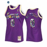 Camisetas NBA Los Angeles Lakers NO.0 Russell Westbrook 75th Diamante Purpura Hardwood Classics 2022