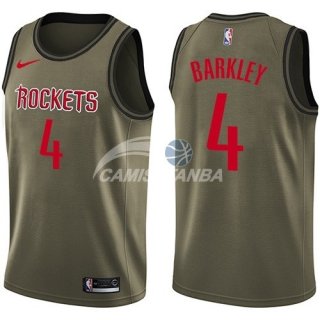 Camisetas NBA Salute To Servicio Houston Rockets Charles Barkley Nike Ejercito Verde 2018