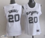 Camisetas NBA Mujer Manu Ginóbili San Antonio Spurs Blanco