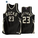 Camisetas NBA Jordan Milwaukee Bucks NO.23 Wesley Matthews Negro Statement 2022-23