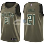Camisetas NBA Salute To Servicio Milwaukee Bucks Tony Snell Nike Ejercito Verde 2018