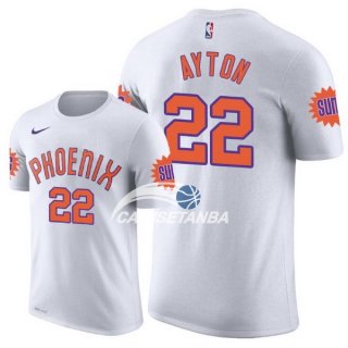 Camisetas NBA de Manga Corta DeAndre Ayton Phoenix Suns Retro Blanco 17/18