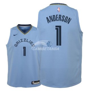 Camisetas de NBA Ninos Memphis Grizzlies Kyle Anderson Azul Statement 18/19