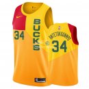 Camisetas NBA de Giannis Antetokounmpo Milwaukee Bucks Nike Amarillo Ciudad 18/19