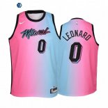 Camiseta NBA Ninos Miami Heat Meyers Leonard Azul Rosa Ciudad 2020-21