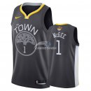Camisetas NBA Golden State Warriors JaVale McGee 2018 Finales Negro Statement Parche