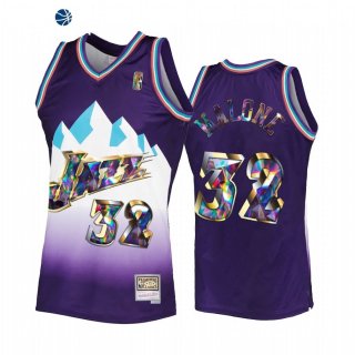 Camisetas NBA Utah Jazz NO.32 Karl Malone 75th Purpura Hardwood Classics 2022-23