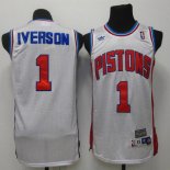 Camisetas NBA de Iverson Pistons Detroit Pistons Blanco