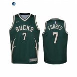 Camisetas de NBA Ninos Edición ganada Milwaukee Bucks Bryn Forbes Verde 2021