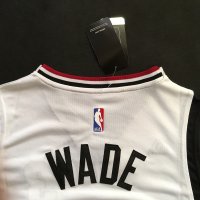 Camisetas NBA de Retro Dwyane Wade Bosh Miami Heats Blanco