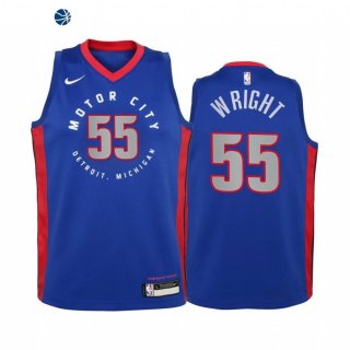 Camiseta NBA Ninos Detroit Pistons Delon Wright Azul Ciudad 2020-21