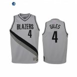 Camisetas de NBA Ninos Edición ganada Portland Trail Blazers Harry Giles Gris 2021