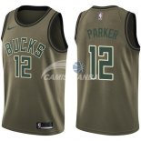 Camisetas NBA Salute To Servicio Milwaukee Bucks Jabari Parker Nike Ejercito Verde 2018