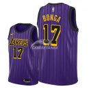 Camisetas NBA de Isaac Bonga Los Angeles Lakers Nike Púrpura Ciudad 18/19