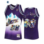 Camisetas NBA Utah Jazz NO.00 Jordan Clarkson 75th Purpura Hardwood Classics 2022-23