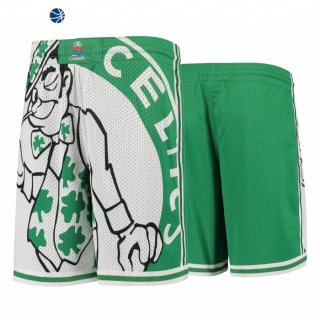 Pantalon NBA de Boston Celtics Big Face Verde Blanco Hardwood Classics