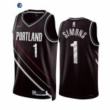 Camisetas NBA Nike Portland Trail Blazers NO.1 Anfernee Simons Select Series Negro 2022.