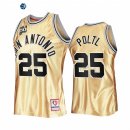 Camisetas NBA San Antonio Spurs NO.25 Jakob Poltl 50th Aniversario Oro Hardwood Classics 2022-23