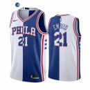 Camisetas NBA de Philadelphia Sixers Joel Embiid Blanco Azul Split Edition 2021-22