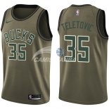Camisetas NBA Salute To Servicio Milwaukee Bucks Mirza Teletovic Nike Ejercito Verde 2018