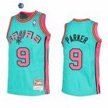 Camisetas NBA Ninos San Antonio Spurs Tony Parker Verde Azul Throwback