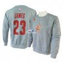 Camisetas NBA Manga Larga Cleveland Cavaliers LeBron James Gris