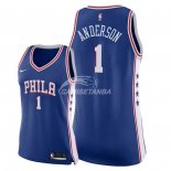 Camisetas NBA Mujer Justin Anderson Philadelphia Sixers Nike Azul Ciudad