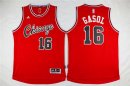Camisetas NBA de Retro Pau Gasol Chicago Bulls Rojo