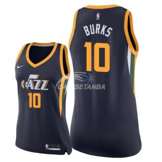 Camisetas NBA Mujer Alec Burks Utah Jazz Marino Icon