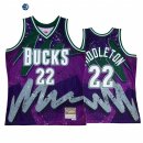 Camisetas NBA Milwaukee Bucks NO.22 Khris Middleton Purpura Throwback 2022