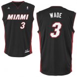 Camisetas NBA de Dwyane Wade Bosh Miami Heats Negro