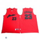 Camisetas NBA de Michael Jordan Chicago Bulls Rojo Negro Malla