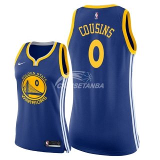 Camisetas NBA Mujer DeMarcus Cousins Golden State Warriors Azul Icon