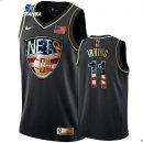 Camiseta NBA de Kyrie Irving Brooklyn Nets Negro Oro